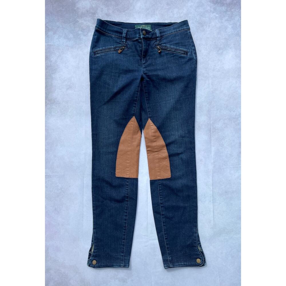 Lauren Jeans Co. Ralph Lauren Equestrian Leather Patch Riding Breeches Jeans 2